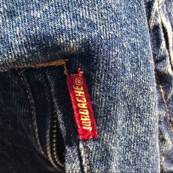 Jordache Vintage Jean Jacket 80s Acid Blue Denim Waist Belt Zipper & Snaps Sz S - Picture 5 of 8